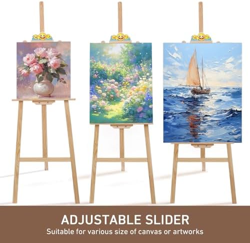 Smiley Wooden Easel for Painting, Wedding Signs & Display, Adjustable