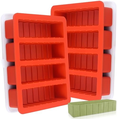 2Pcs Silicone Butter Tray with Lid, Non-Stick Silicone Butter Mold with Lids for Making Butter, Standard Butter Mold Size for Homemade Butter (Standard with Scale Markings(Lid))