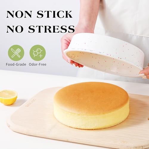 10 inch Silicone Round Cake Pans, Set of 3, Cream