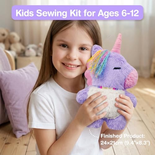 Avenir My First Sewing Kit Ages 6-8, Unicorn Stuffed Animal Craft Set