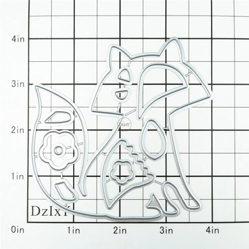 Patchwork Animal Fox Flowers Metal Cutting Dies for Card Making