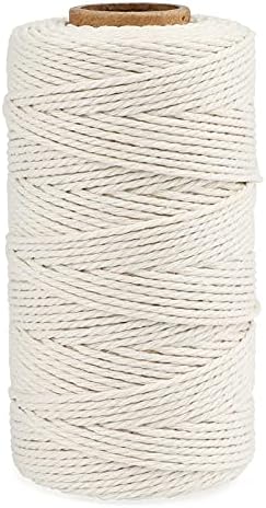jijAcraft Cotton Butchers Twine, 328 Feet - 3Ply 2mm Thick Beige Twine for Meat, Sausages, Crafting & Home Decor