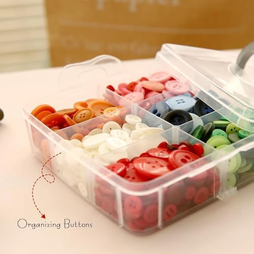 2pack 3-Tier Stackable Bead Storage Container Box 18 Compartments Organizer