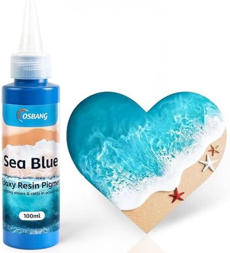Sea Blue Epoxy Resin Pigment 100ml/3.4 fl.oz, High Concentration Liquid Colorant for Resin Art, Ideal for Creating Waves, Cells, and Unique Ocean DIY Crafts