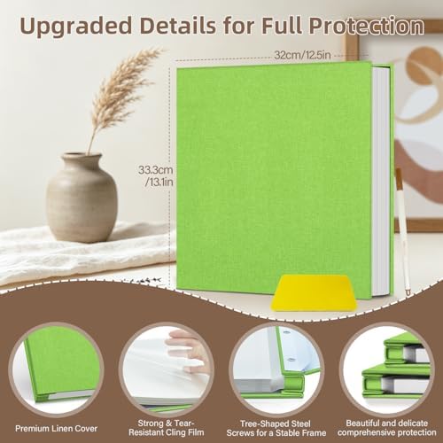 Popotop Photo Album Self Adhesive Scrapbook Album for 4x6 5x7 8x10 Pictures DIY Photo Book as Scrapbooking Supplies Kits, Birthday Gifts for Women Mom Wedding Baby Family Travel