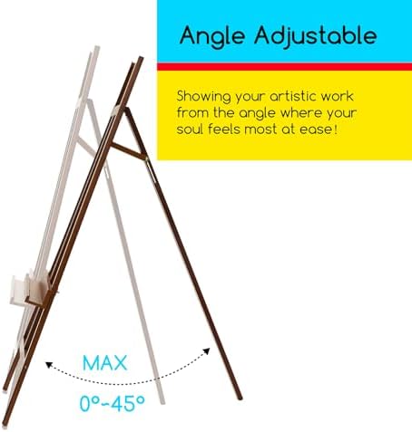 MEEDEN Wooden Easel Display Stand: Adjustable Art Easels for Sign, A Frame Painting Easel for Canvas up to 60", Ideal for Artist Adults Drawing Picture Poster - Walnut