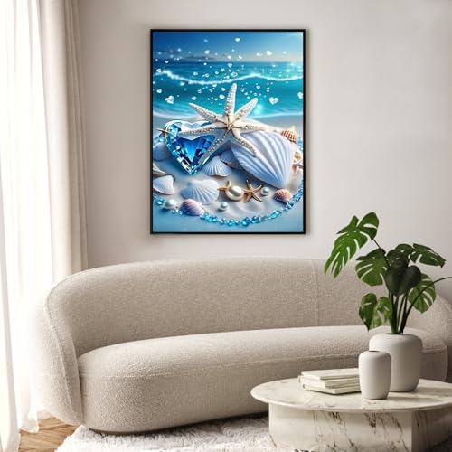 Diamond Art Kits for Adults & Beginners, Seashell Diamond Painting Kit