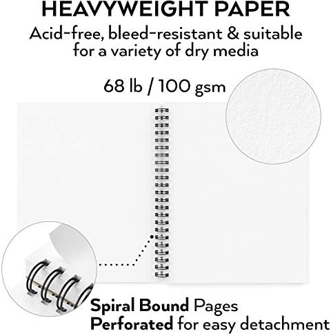 ARTEZA Sketch Book 2 Pack, 9x12 Inches, 200 Sheets of 68 lb Heavyweight Paper, Spiral Bound Drawing Pad with Perforated True-to-Size Pages for Sketching, Drawing, and Illustration