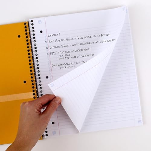Five Star Spiral Notebook + Study App, 5 Subject, College Ruled Paper, 8-1/2" x 11", 200 Sheets, Fights Ink Bleed, Water Resistant Cover, Forest Green (72079) (Pack of 6)