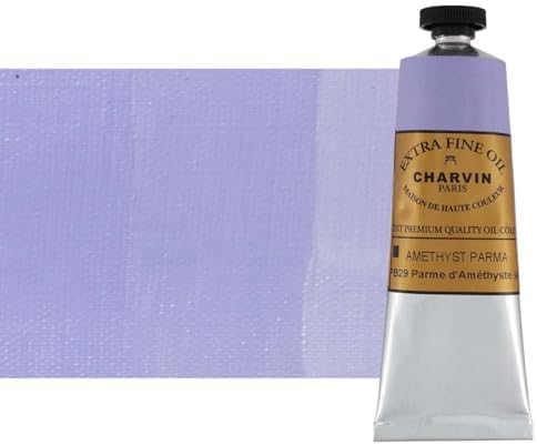 Charvin Extra Fine Oil Paint, Amethyst Parma 60 ml - Triple-Milled, Rich Texture, Poppy Oil-Based, Light-Fast, Handmade, Archival Quality