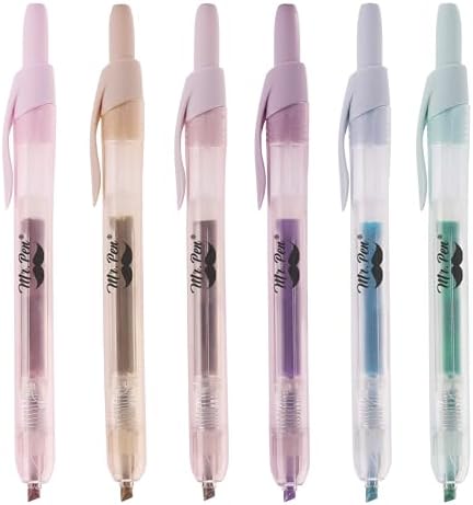 Mr. Pen- Retractable Highlighters, 6 Pack, Muted Pastel Colors