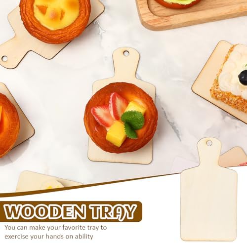 Suzile 36 Pcs Mini Wooden Cutting Board 5.1"x2.8" Unfinished Small Boards