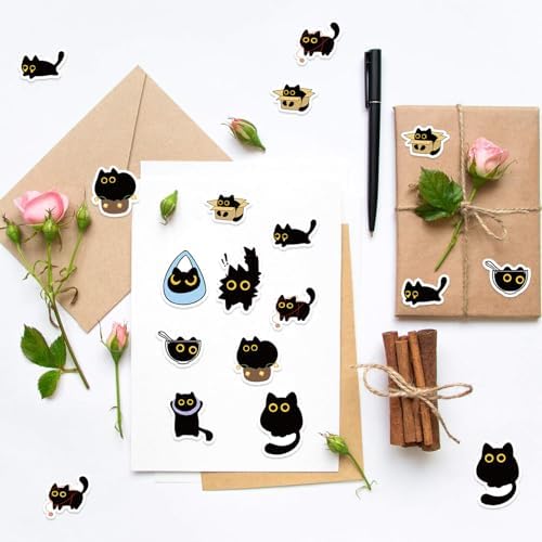 500Pcs Cat Stickers Waterproof Vinyl Decals for Water Bottles