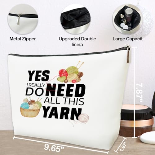 JioJio Chan Yarn Makeup Bag, Crochet Bags for Women, Knitting Project Accessories, Crocheting Accessories and Gadget, Knitting Crocs Pouch & Supply Gift