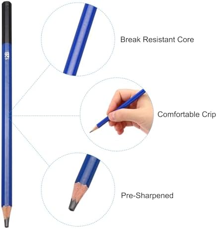 PATIKIL 12B Drawing Pencils, 12PCS Sketch Pencils for Drawing, Art, Classroom, Office, Home, Gifts