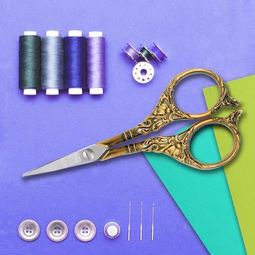 BIHRTC 4.5Inch Small Sharp Pointed Stainless Steel Scissors Craft Cross