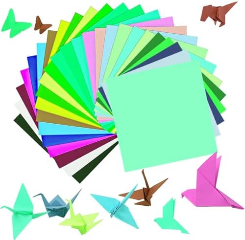 Origami , Colorful Square Origami, DIY Handmade Craft Paper, Origami Paper (10*10cm(100pcs)10-color)