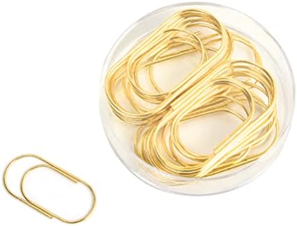 Gold Jumbo Big Paper Clips, 20pcs Oversized Gold Paperclips 50mm/2 inch Non Skid Smooth Finish Steel Wire Office Supply Accessories