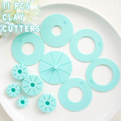Tainsky Hoop Earring Guide Polymer Clay Cutter, 5 Sizes Round Hoop Earring Guide for Polymer Clay Earrings