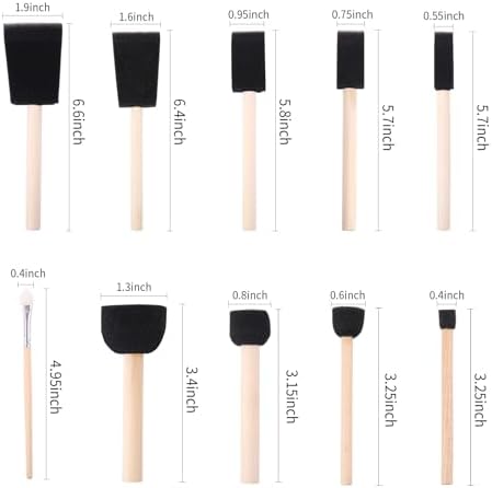 Foam Paint Brushes, 48 Pcs -10 Sizes, Paint Sponge, Premium Foam Brushes