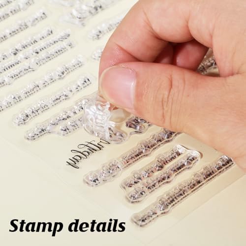 ORIGACH Happy Birthday Clear Stamps Birthday Sentiment Silicone Stamps for Cards Making DIY Scrapbooking Photo Album Decoration, 6.3x4.3inch