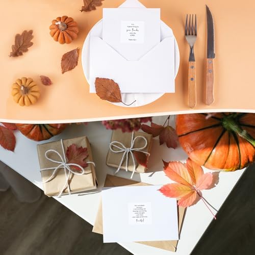 Watersay 240 Pcs Thanksgiving Religious Peelable Stickers for Card Making Selection Peelable Sentiments Stickers for Adults Thanksgiving DIY Card Making Decoration, 4 x 3.5 Inches