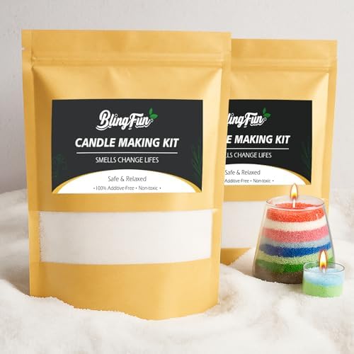 Snow Pearled Candles Sand-Refillable Sand Wax, DIY Candle Beads and Wicks, for Home Decor, Parties, Events-2.2LB