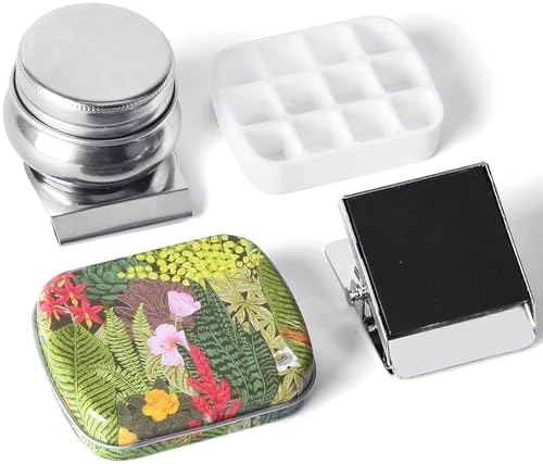 Portable Travel Watercolor Palette, Mini Metal Tin Box,12-Well Empty Tins