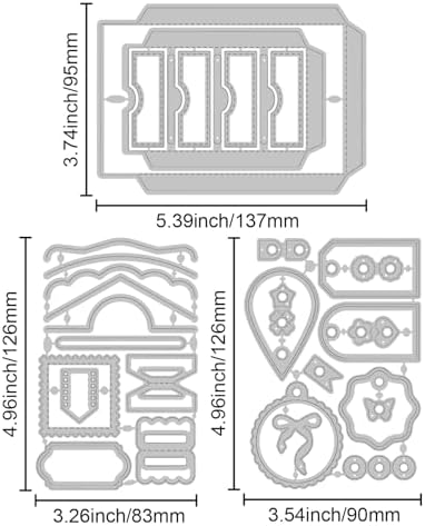 GLOBLELAND 3D Pocket Label Background Cutting Dies for Card Making Slot Envelope Frame Cut Die for DIY Scrapbooking Journal Embossing Paper Craft Decor