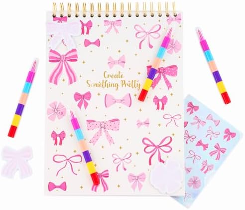 VOTUM Sketch Book: Personalized Artist Sketchbook: Sketching, Drawing and Creative Doodling. Notebook and Sketchbook to Draw and Journal with Stickers and Markers (Bows)