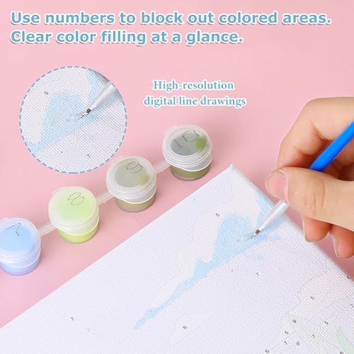 Beach Paint by Numbers Kit for Adults Beginner, Paint by Numbers 10x10 Inch | Framed Paint by Numbers Kit for Adults Beginner with Easel, Acrylic Painting by Numbers, DIY Crafts for Gifts or Home Decor