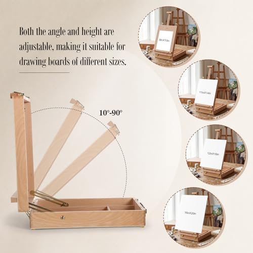 Set of 8 Painting Set Include Tabletop Easel,Palette,Brushes,Tape,Eraser