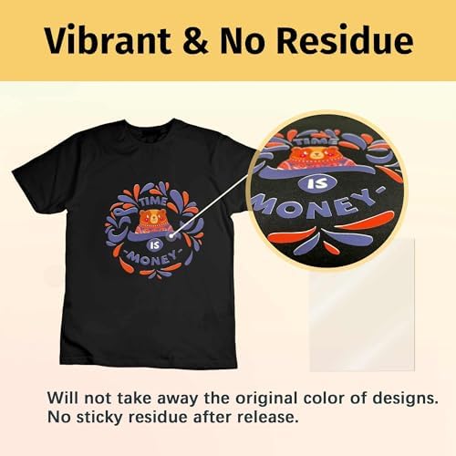 TransOurDream Heat Transfer Mask & Iron on Tape(30 Sheets, 8.5x11") - Iron-On Clear Positioning Film for Dark Transfer Paper & Printable HTV on Shirts