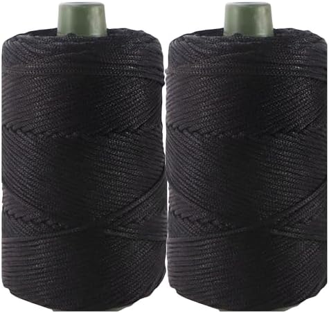 400gram Art Yarn Cord Black Polyester Yarn Macrame Knitting Crocheting DIY Bags Crochet Basket Summer Hat Craft Cord 3mm Macrame Cord Rope 438yds 1314 Feet