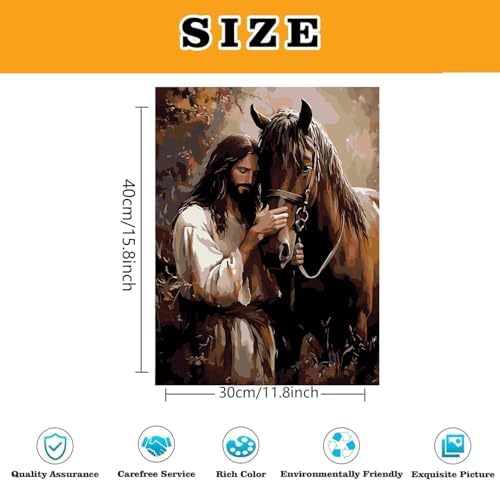 Jesus Paint by Numbers Kit for Adults Framed Canvas, Frameworkless