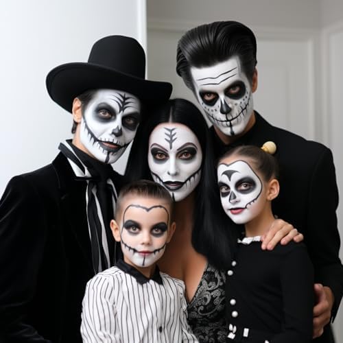 SUNNYVALE Halloween Clown Black Face Body Paint Stick Cream, Eye Black for Adults Softball Baseball Football Sport, Non-Toxic Hypoallergenic Eyeblack Foundation Makeup for Skeleton Cosplay Costume