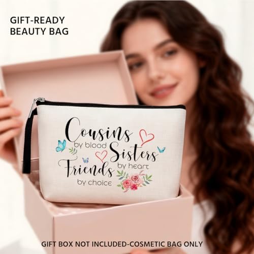 Cousin Gifts for Women Makeup Bag , Cousin Birthday Gift Cousins by Blood