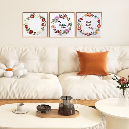 Topapfo Funny Embroidery Kit with Tutorial for Beginners Adults, Hand Embroidery Pattern with Hoops Thread Needles Tutorials