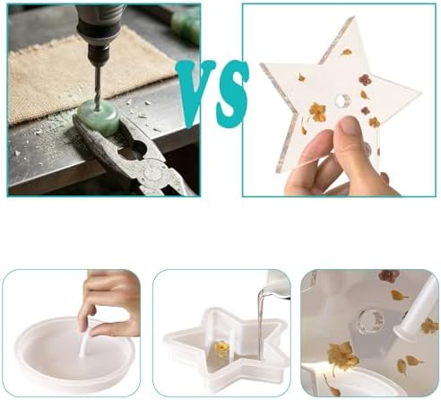25Pcs Resin Hole Maker Set 5 Sizes (3/4/5/6/8mm), Silicone Hole Punch Tool for Epoxy Resin Casting No Drill, Jewelry Making Supplies, Earring Pendant Keychain DIY Craft Accessories