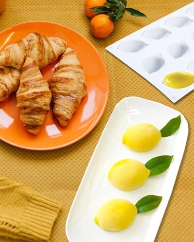 Lemon Silicone Molds, Small Size 15-Cavity Lemon Shape Cake Mousse Mold, Non-Stick 3d Lemon Fondant Molds Baking Pan Bakeware For Diy Chocolate Jelly Fondant Candy Pastry Candy Cupcake Candle Soap