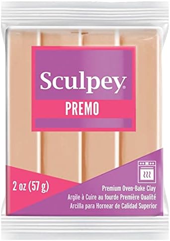 Polyform Sculpey Premo™ Polymer Oven-Bake Clay, Beige, Non Toxic, 2 oz. bar, Great for jewelry making, holiday, DIY, mixed media and home décor projects. Premium clay perfect for clayers and artists.