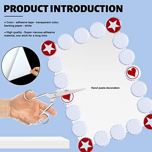 50 Sheets A4 Size 8.3x11.5 Inch Clear Double Sided Adhesive Tape Sheets, Super Strong Sticky Tape, DIY Art, Craft, Home Decorative Tape with White Liner