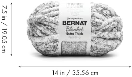 Bernat Blanket Extra Thick Frosting, Soft Chunky Chenille Yarn, Stellar