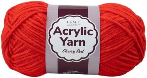 Craft County Medium 4 Acrylic Yarn – 200 Yards of Super Vibrant Yarn for Blankets, Scarves, Hats, & More!