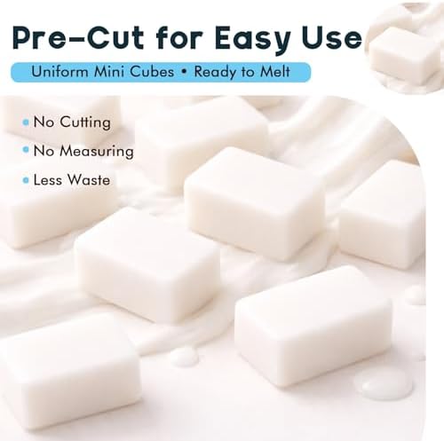 14.1oz Goat Milk Soap Base Cubes Pre-Cut Soap Blocks, Melt and Pour Soap Base for DIY Soap Making, Beginners & Small Batch Crafts (Goat Milk)