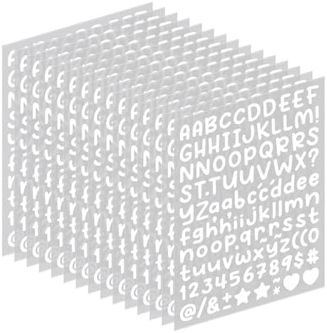 2688 Pcs Alphabet Stickers 24 Sheets Small Letter Stickers,0.5'' Self-Adhesive Vinyl Waterproof Alphabet Number,Labels DIY Crafts Art Making,Windows, Doors, Signs,Notebook (White)