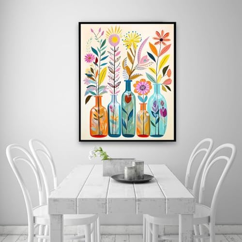 EIBEILI Diamond Art Kits for Adults-Flowers Diamond Painting Kits Wall Art