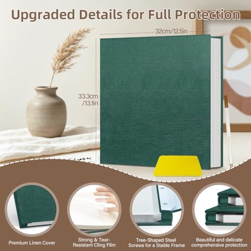 Popotop Photo Album Self Adhesive Scrapbook Album for 4x6 5x7 8x10 Pictures DIY Photo Book as Scrapbooking Supplies Kits, Birthday Gifts for Women Mom Wedding Baby Family Travel