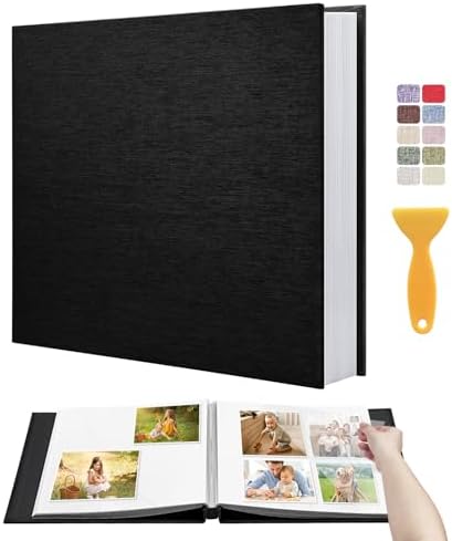Large Photo Album Self Adhesive Scrapbook, 30 Sheets/ 60 Pages Photo Book for 4x6, 5x7, 8x10 Pictures, DIY Album for Birthday Gifts for Women Mom Wedding Baby Family Travel