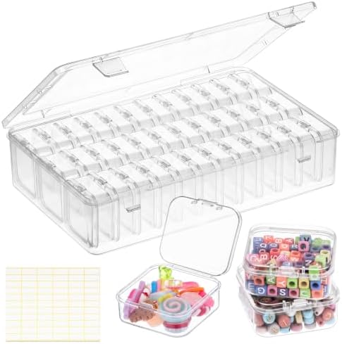 Bead Organizer Box 36 Pcs Small Clear Plastic Containers for Craft Jewelry